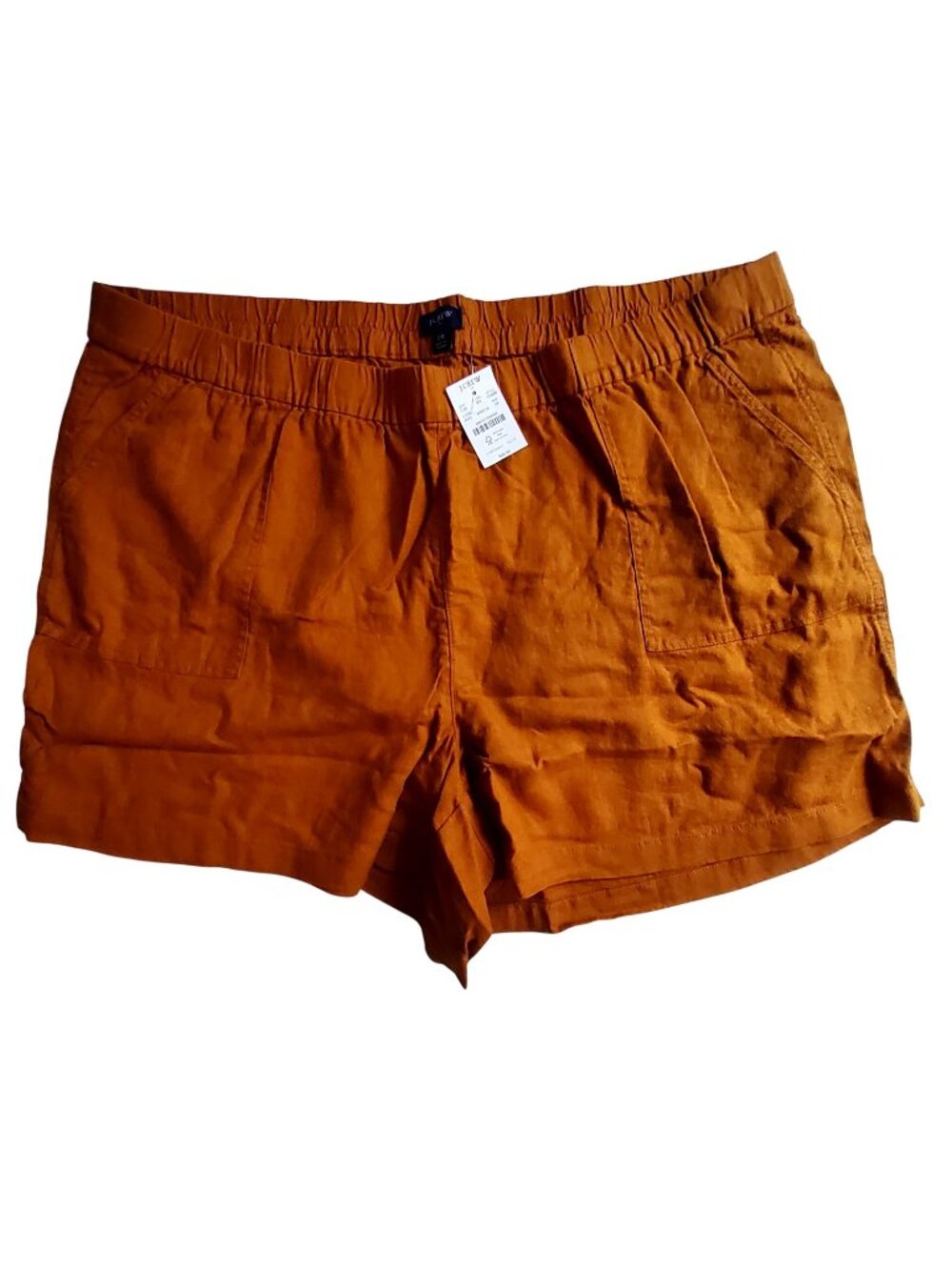 J.Crew Womens Rust Orange Linen Blend Shorts Size 2X Summer Casual Lightweight